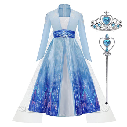 Disney Frozen Elsa Princess Costume Dress For Girls