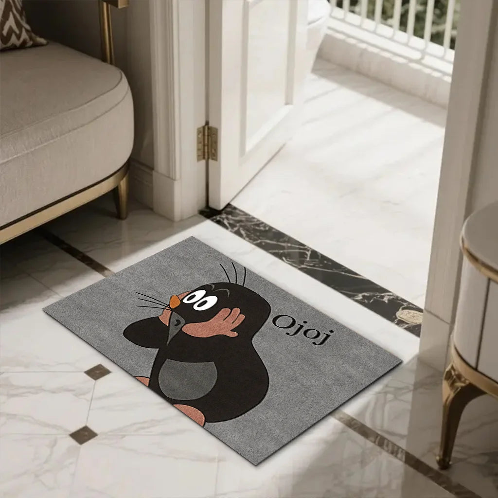 VIKAMA Cartoon Floor Mat Gray Rug Non-Slip Kitchen Doormat Welcome Carpet Bedroom Living Room Home Decor