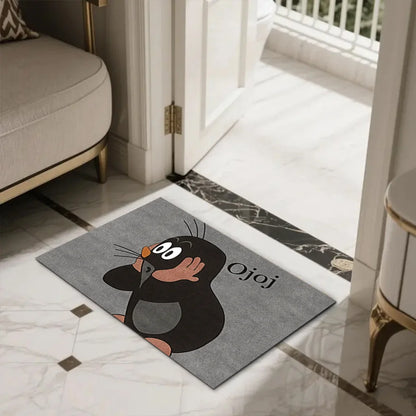 VIKAMA Cartoon Floor Mat Gray Rug Non-Slip Kitchen Doormat Welcome Carpet Bedroom Living Room Home Decor