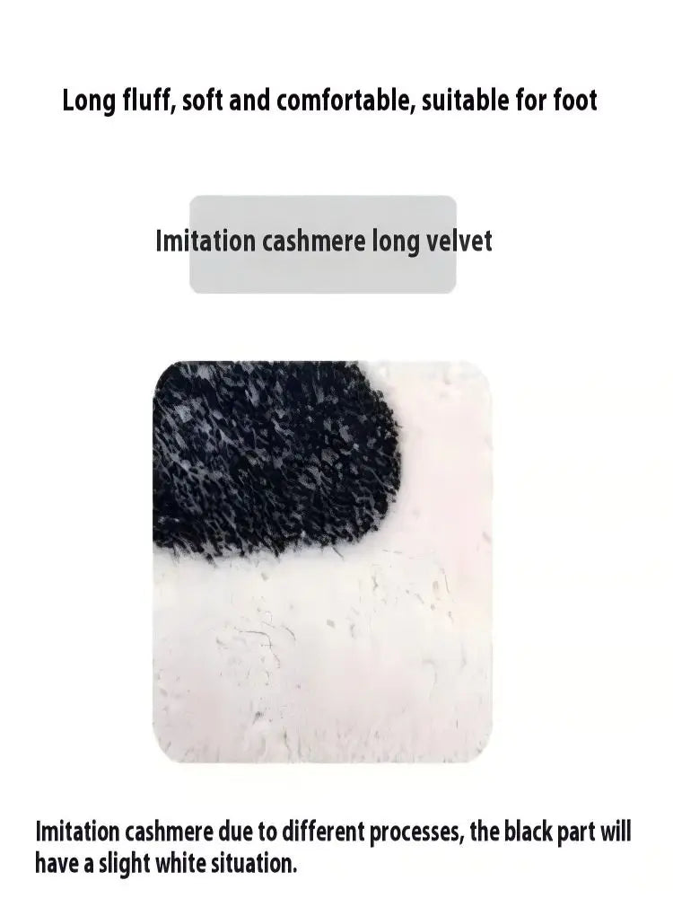 VIKAMA Green Irregular Plush Carpet Cream Style Living Room Bedroom Bedside Floor Mat Home Decor