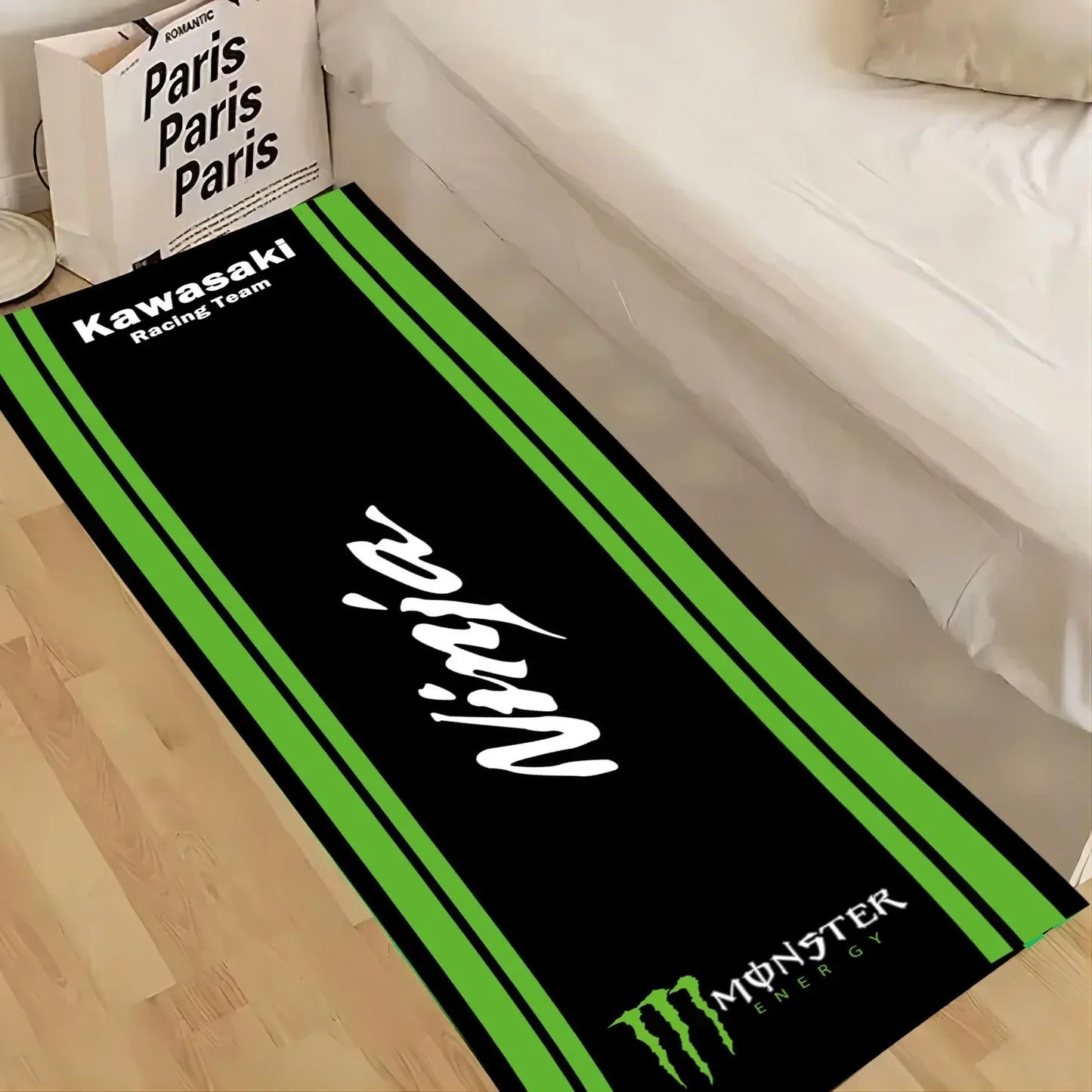 Kawasaki motorcycle anti-slip garage rug