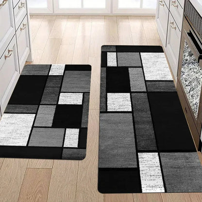 VIKAMA Modern Geometric Kitchen Carpet Non-Slip Hallway Bedroom Entrance Floor Mat