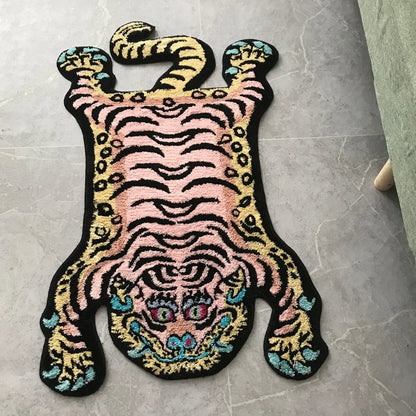 VIKAMA Bionic Tiger Decorative Rug - Unique Shaped Floor Mats for Living Room and Bedroom Decoration