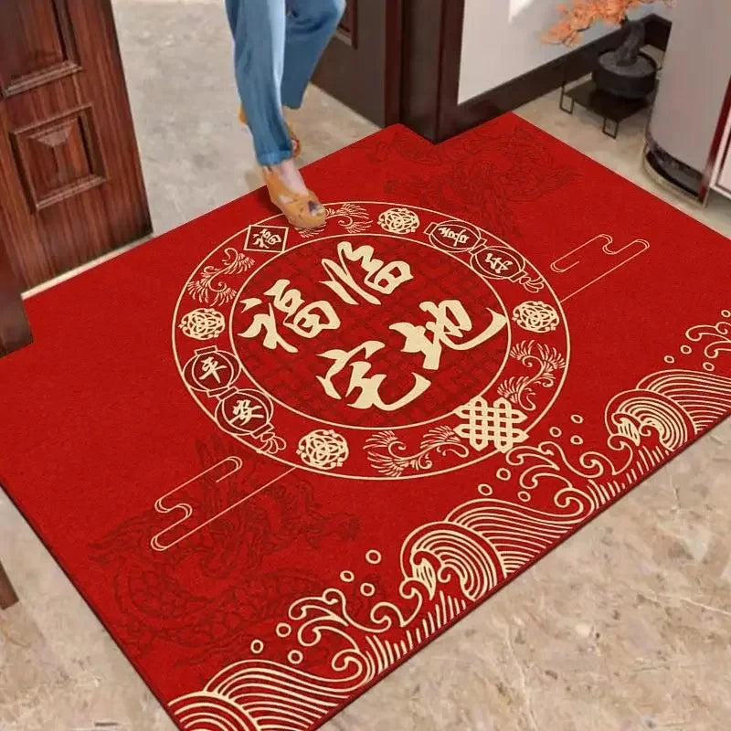 Chinese New Year Carpet Auspicious Words Entrance Floor Mat New Year Decor Home Gift Rug