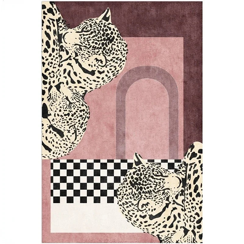 Light Luxury Leopard Print Plush Area Rug