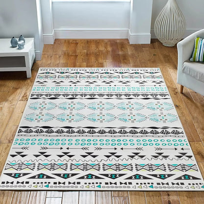 VIKAMA Geometric Style Non-Slip Living Room Area Rug