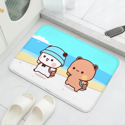 Bubu & Dudu Cartoon Welcome Mat Cute Non-Slip Entrance Rug Balcony Bathroom Bedroom Floor Carpet Home Decor