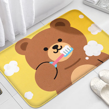 Yellow duck floor mat, absorbent small carpet, toilet seat mat, decorative floor mat, bathroom door mat, machine washable
