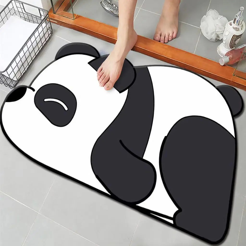 Bathroom absorbent non-slip foot pad cute cartoon household diatom mud floor mat quick drying entry toilet toilet anti-drop