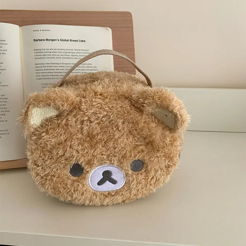 Relaxed Bear Plush Cosmetic Bag Jewelry Storage Pouch