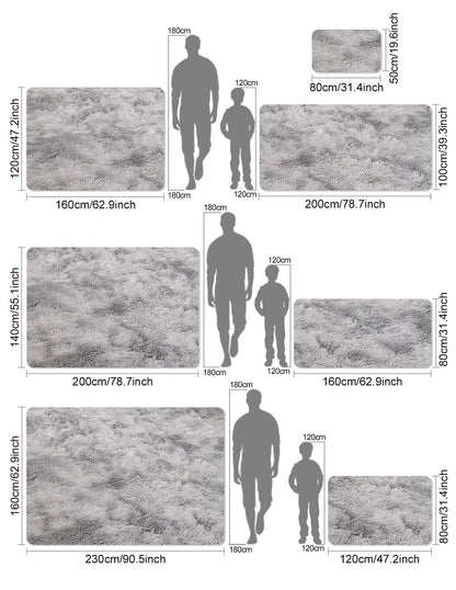 Gray Plush Fluffy Anti-Slip Area Rug