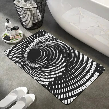 3D Vortex Illusion Rug Non-Slip Carpet Fun Kids Room Bedroom Balcony Living Room Welcome Floor Mat Home Decor