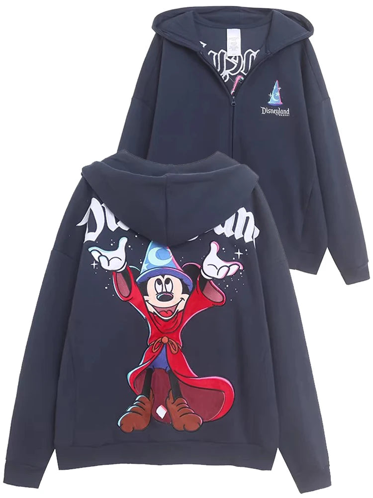 Disney Mickey Mouse Castle Zip Up Fleece Hoodie For Women