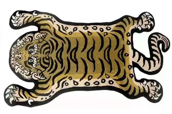 VIKAMA Bionic Tiger Decorative Rug - Unique Shaped Floor Mats for Living Room and Bedroom Decoration