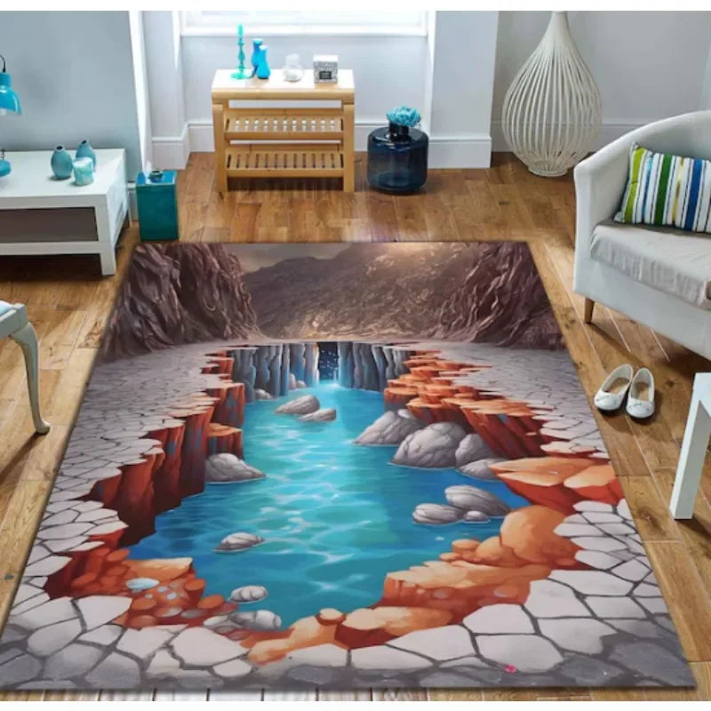 3D deep hole illusion gaming rug