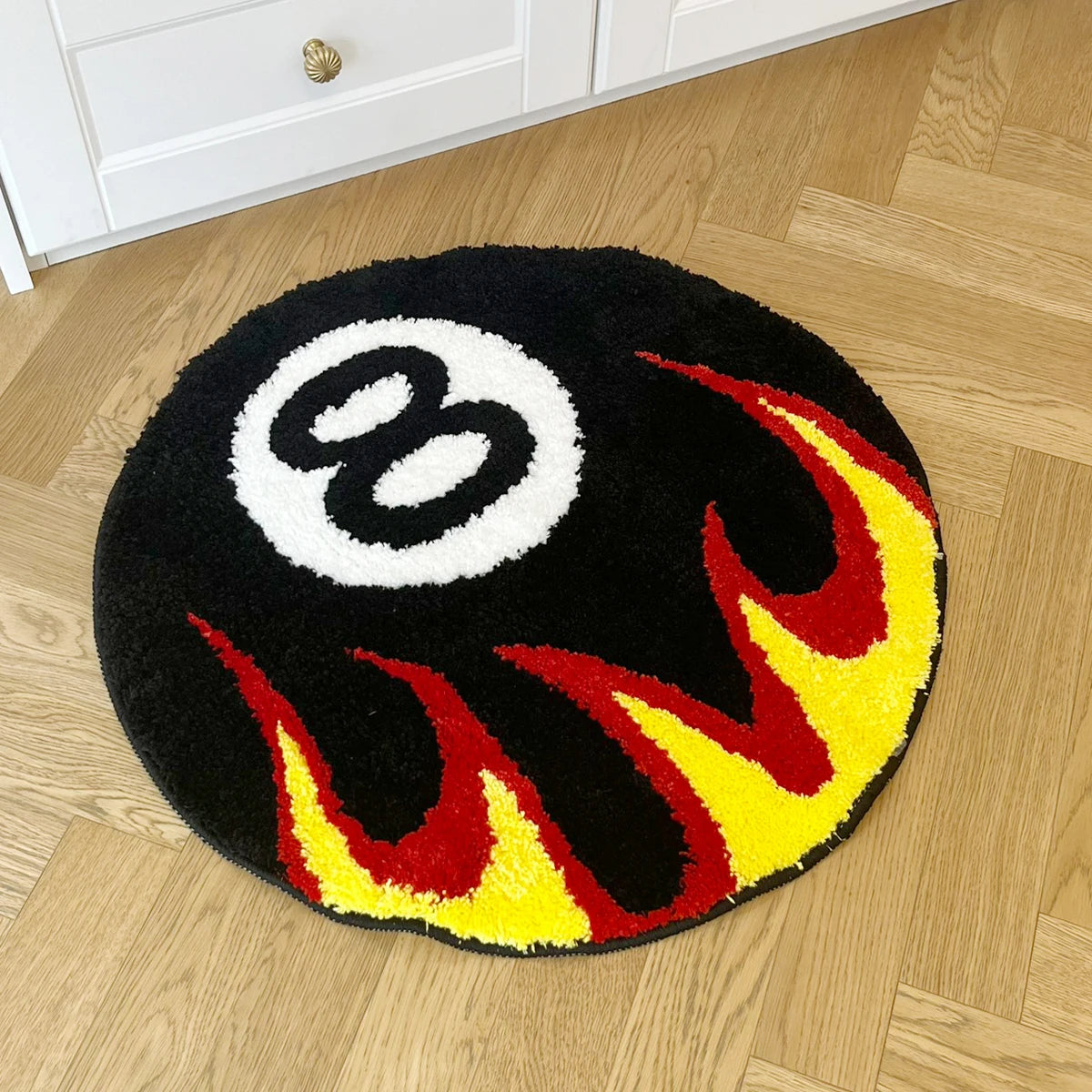 Fire 8 Ball Tufted Non-Slip Rug