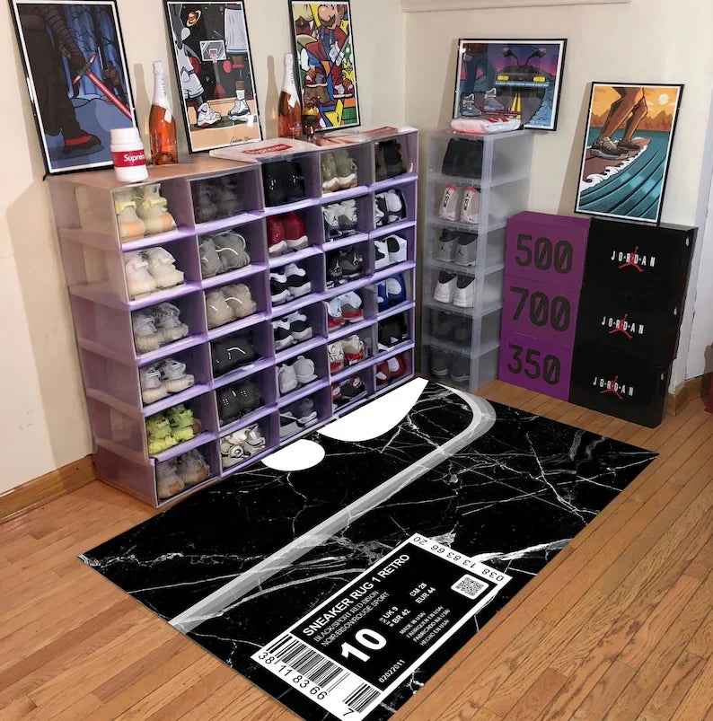 Sneaker Culture Urban Typography Rug