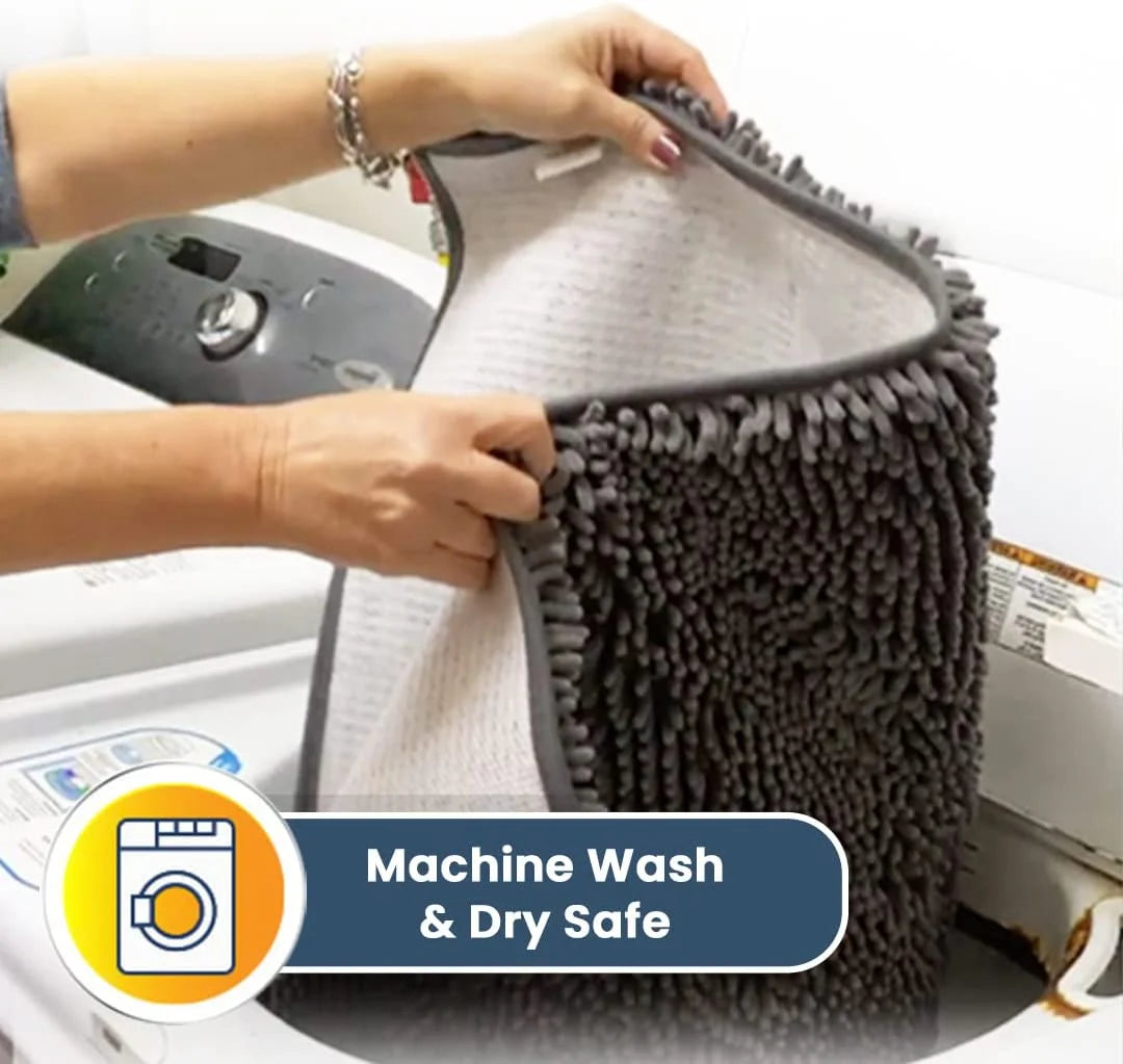 Super Plush Microfiber Anti-Skid Bathroom Carpet Absorbent Machine Washable Chenille Bath Mat Quick Drying Floor Mat
