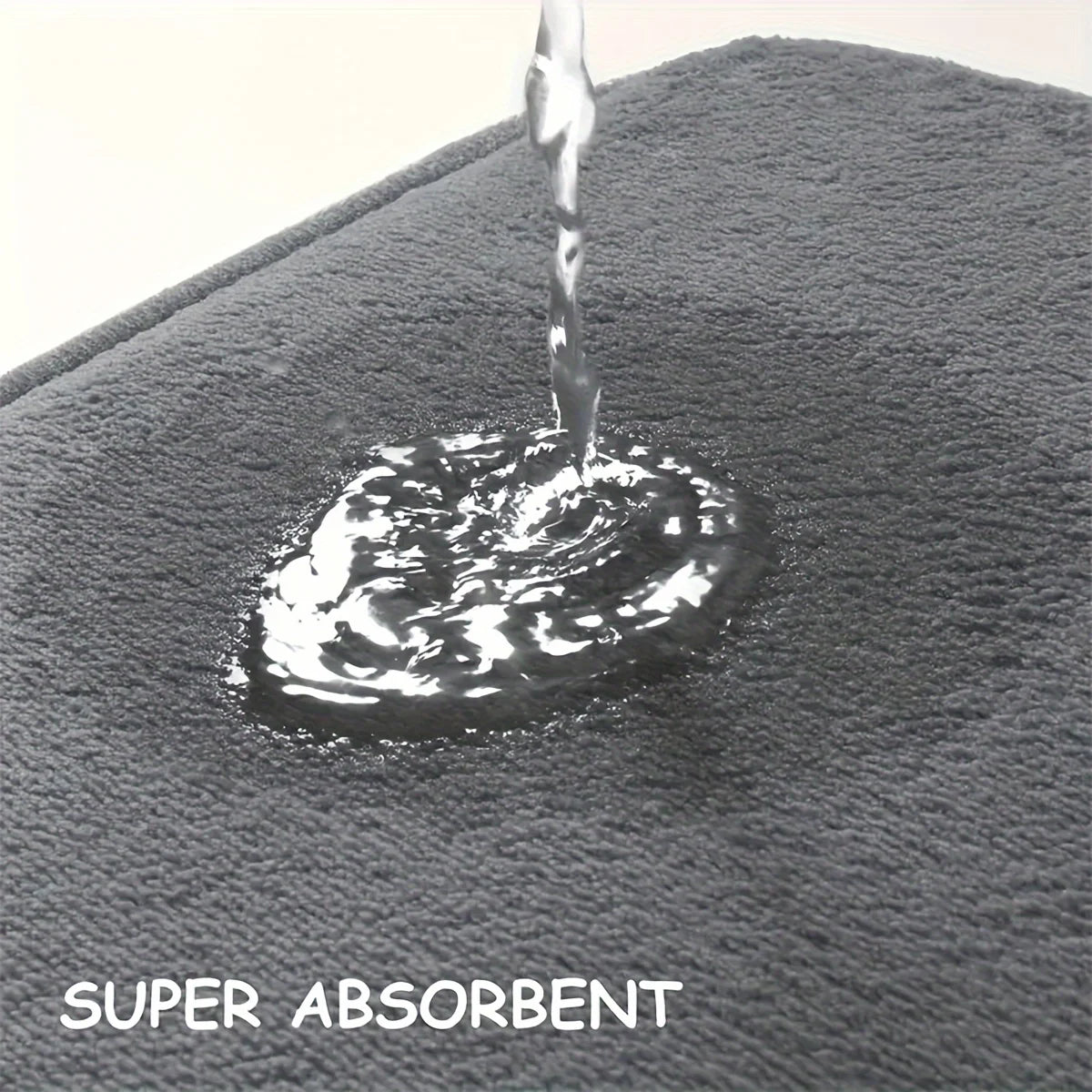 Thickened L-Shaped Kitchen Floor Mat Flannel Absorbent Oil-Resistant Non-Slip Soft Carpet
