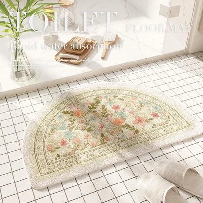 VIKAMA Floral Plush Entrance Doormat