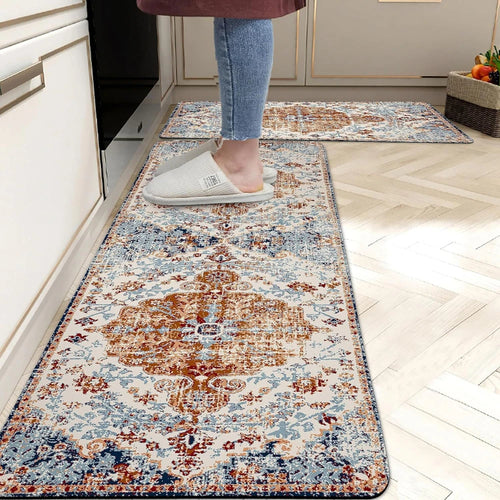 VIKAMA Retro Persian Non-Slip Runner Rug