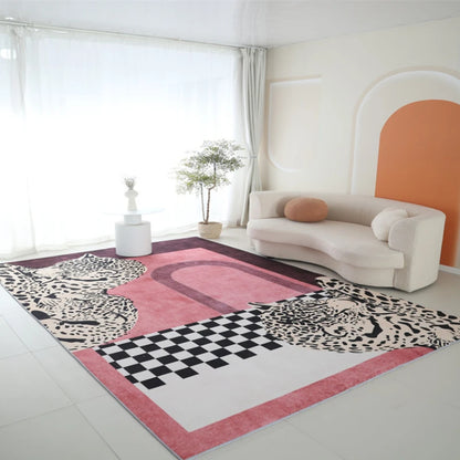 Light Luxury Leopard Print Plush Area Rug