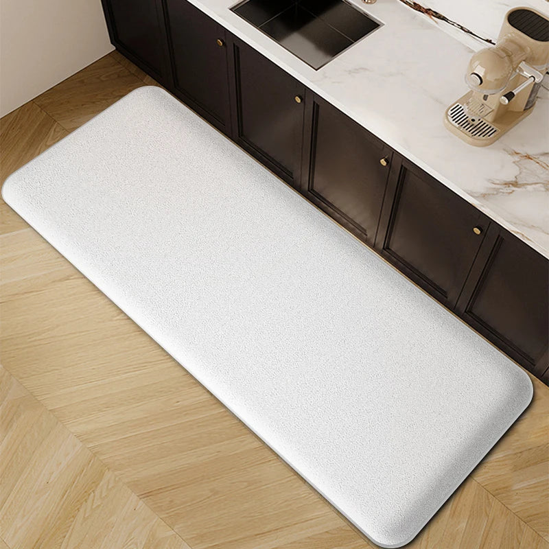 1pc Long Strip Thickened Flannel Kitchen Floor Mat Non-Slip Absorbent Bathroom Door Dirt-Resistant Foot Mat