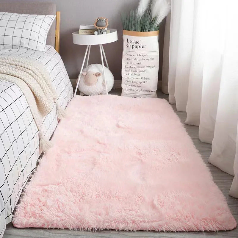 VIKAMA Plush Velvet Rug Soft Fluffy Non-Slip Bedroom Living Room Kids Mat Home Decor
