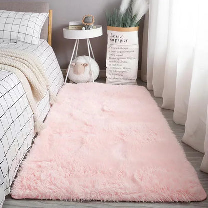 VIKAMA Plush Velvet Rug Soft Fluffy Non-Slip Bedroom Living Room Kids Mat Home Decor